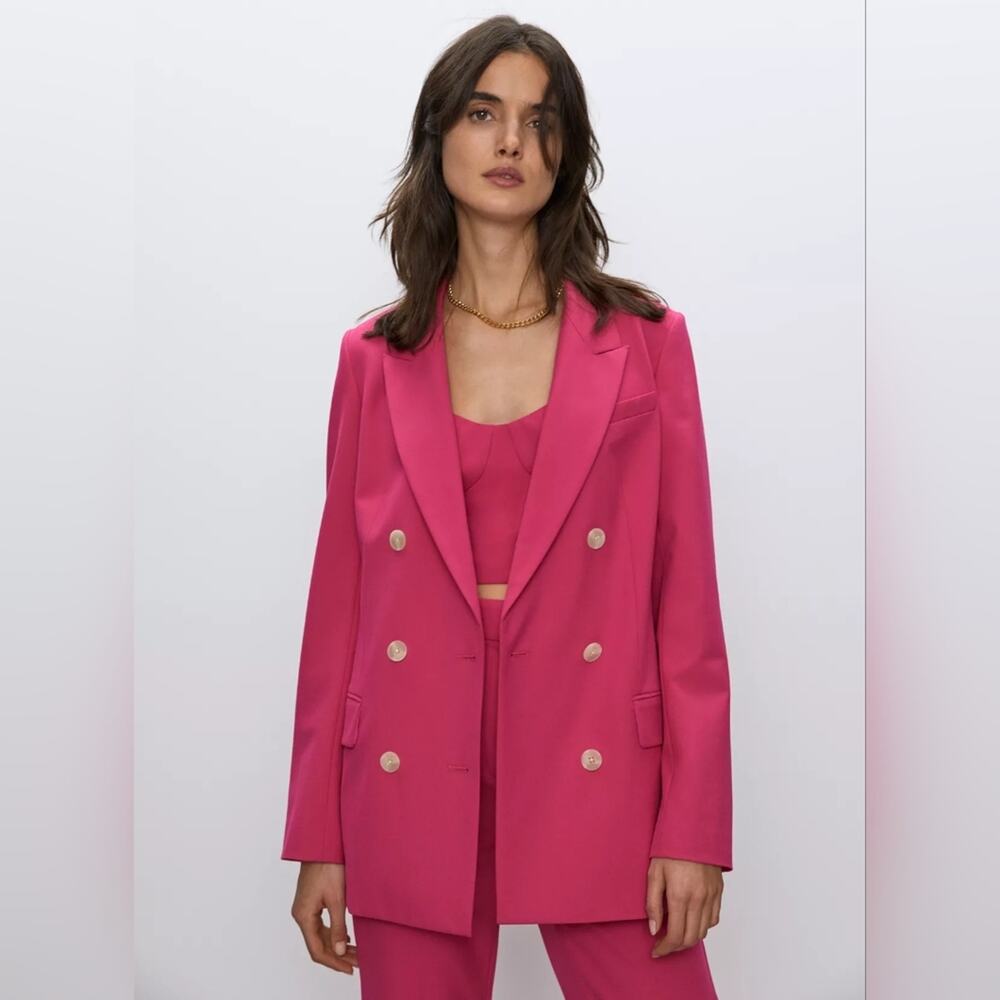 Aritzia Babaton Samuel pink belted blazer size 6